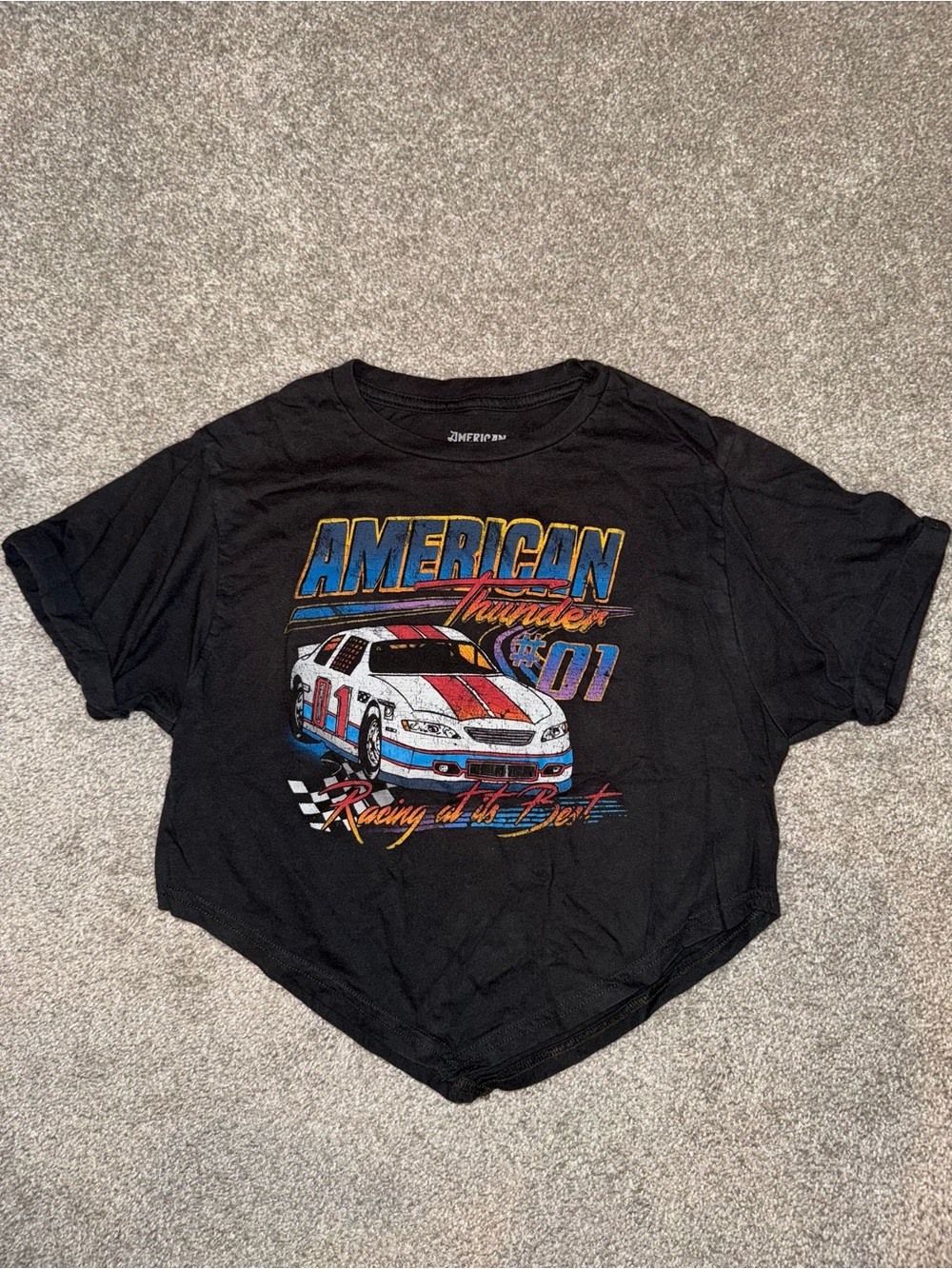 Women's Black Graphic Racing Tee